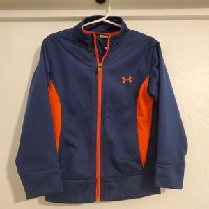 UNDER ARMOUR boys jacket, 4T, zipper, blue orange, pre-owned